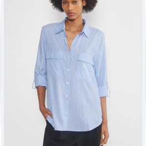 aritzia babaton utility Blue Striped Shirt